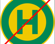 durchgestrichenes Haltestellenschild