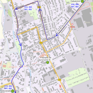 BM Passauer Str. vom 04.11.24 bis 30.11.24 - Umleitung 810, 890 bis 892